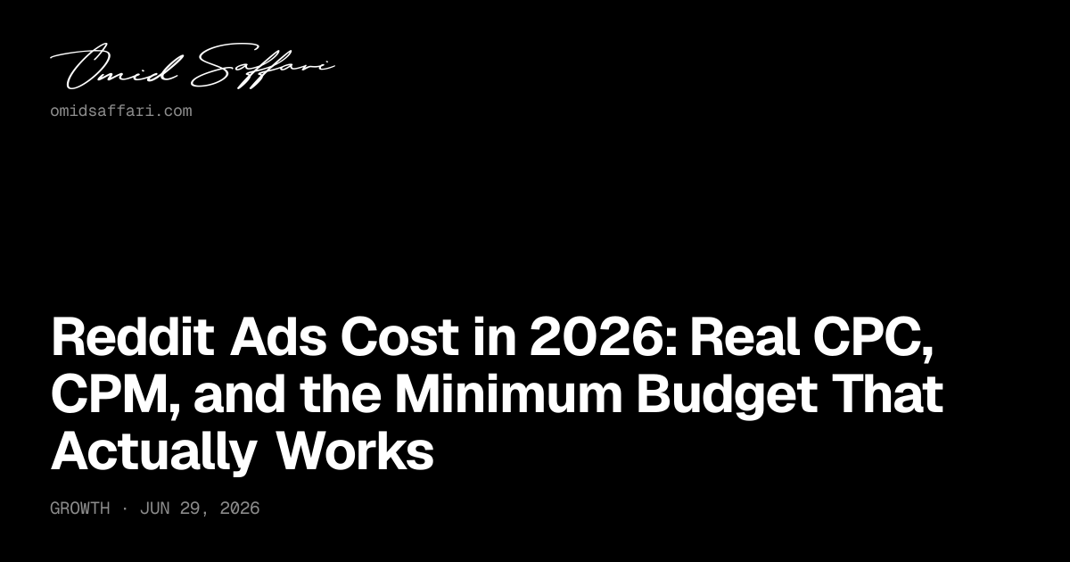 Reddit Ads Cost in 2026: Real CPC, CPM & Budgets | Omid Saffari