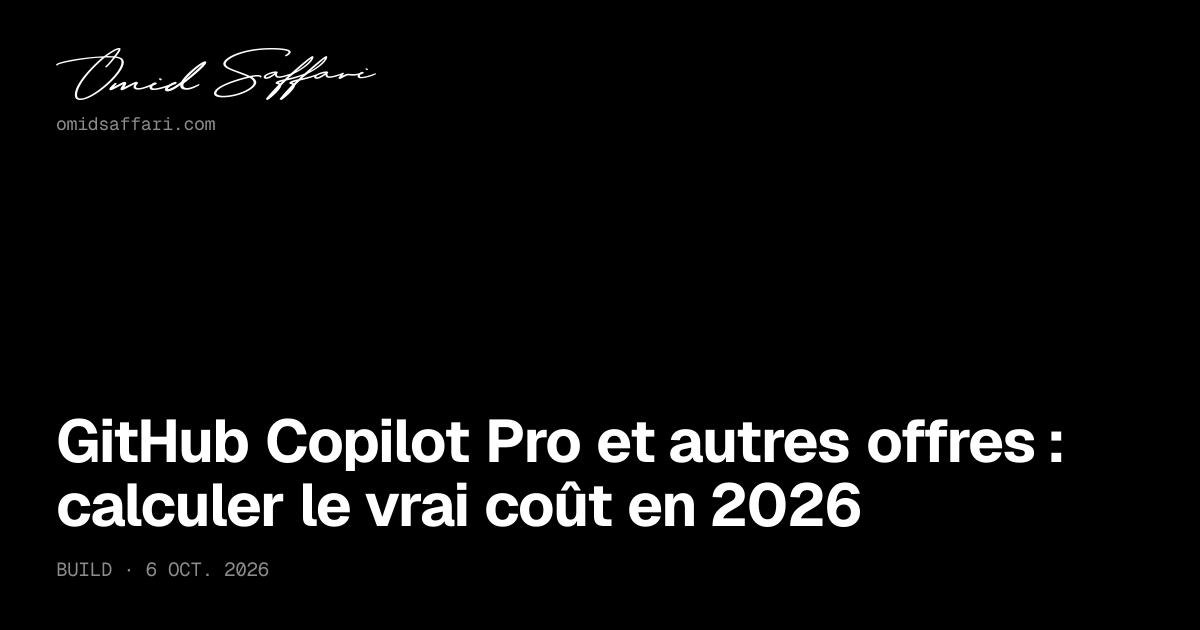 GitHub Copilot Pro : prix, crédits et offres (2026) | Omid Saffari