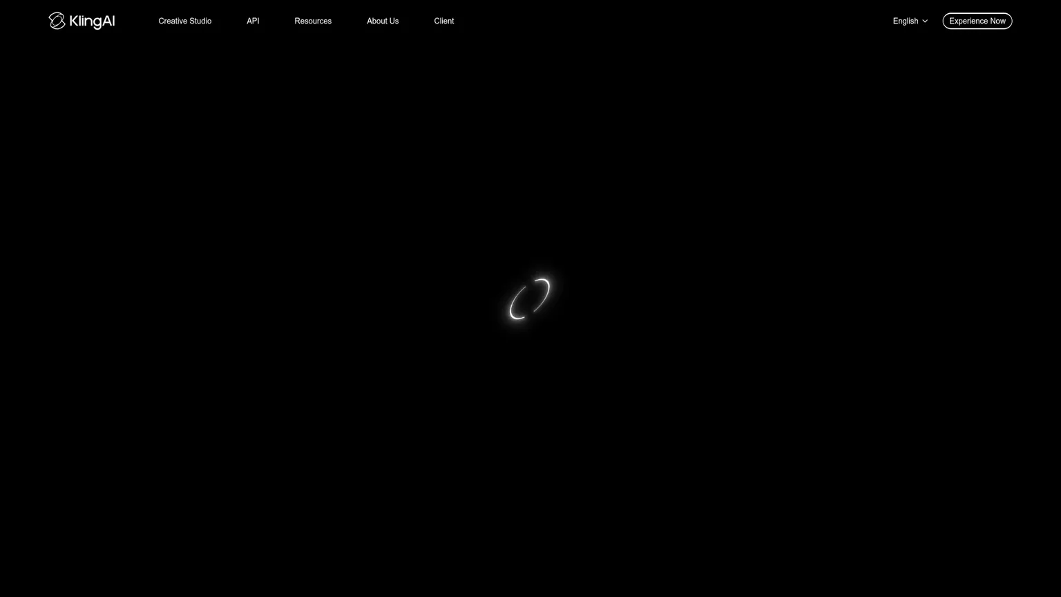 Kling AI homepage showing its AI video generation interface